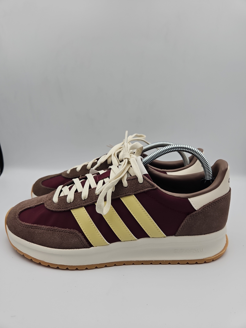 adidas Women's Burgundy and Yellow Retro Low-Top Sneakers
